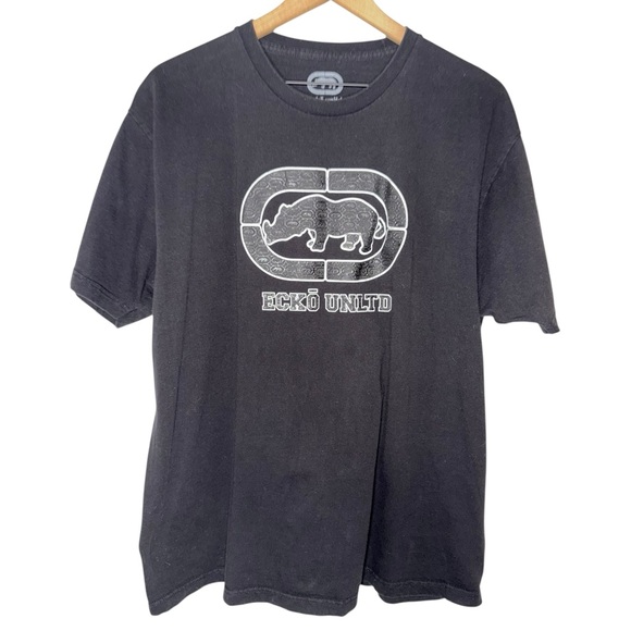Ecko Unlimited Other - Vintage 90s Ecko Unltd Textured Rhino Y2K Dark Grey‎ T Shirt Short Sleeve Cotton